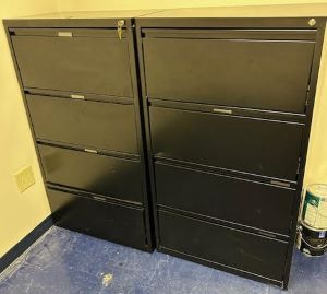 4 Drawer Black Lateral Files